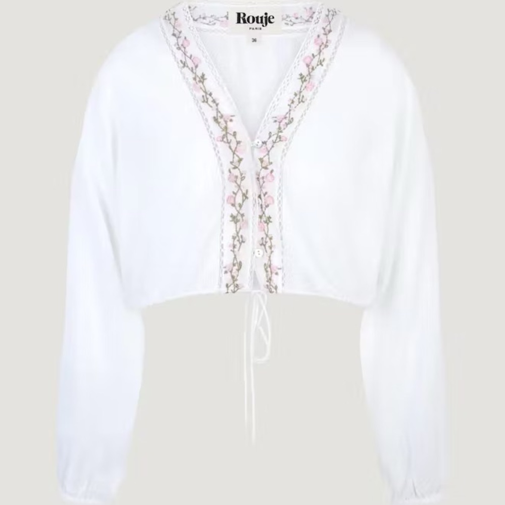 Rouje White Floral Women's Top